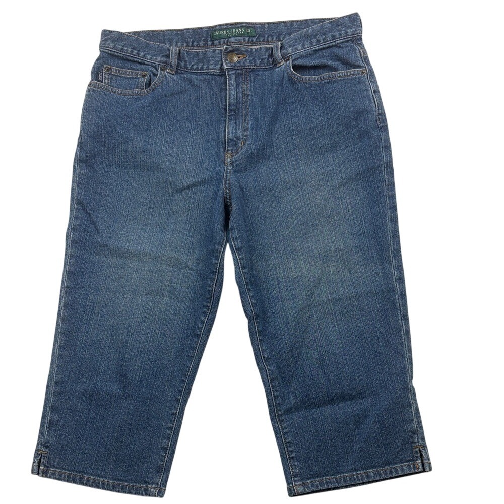 Lauren Jeans Co Ralph Lauren Relaxed Fit Capri Jeans Womens Size 12P Medium Wash